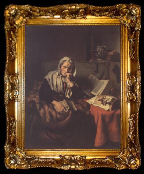 framed  Nicolaes maes An old Woman asleep (mk33), ta009-2